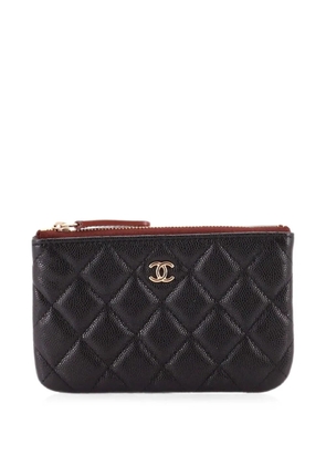 CHANEL Pre-Owned Classic O Case Quilted Caviar Mini pouch - Black