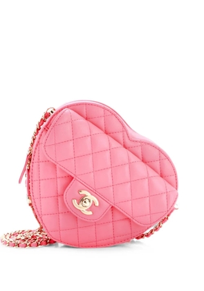 CHANEL Pre-Owned CC in Love Heart Bag Quilted Lambskin Large crossbody bag - Pink