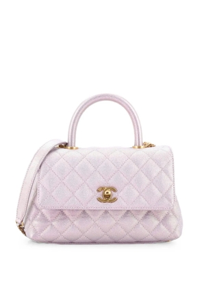 CHANEL Pre-Owned Coco Top Handle Bag Quilted Iridescent Caviar Mini satchel - Pink