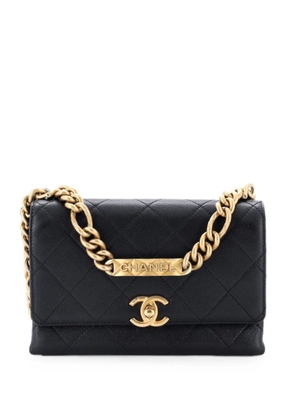 CHANEL Pre-Owned Bracelet On Chain Flap Bag Quilted Caviar Mini crossbody bag - Black