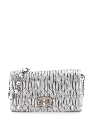 Miu Miu Pre-Owned Crystal Matelasse Leather Small clutch bag - Metallic