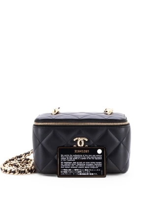 CHANEL Pre-Owned Resin Elegant Chain Vanity Case Quilted Lambskin Small crossbody bag - Black