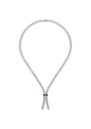 Officina Bernardi Enigma S diamond and emerald necklace - Silver