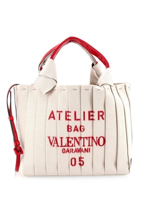 Valentino Garavani Pre-Owned Atelier 05 Pleated Canvas Medium tote bag - Neutrals