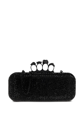 Alexander McQueen knuckle crystal-embellished clutch bag - Black