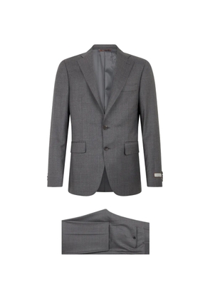 Canali logo-patch suit - Grey