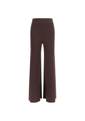 Loro Piana Camino ribbed-knit trousers - Brown