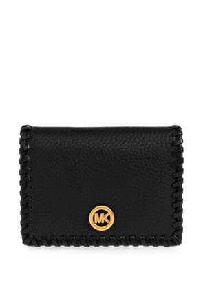 Michael Michael Kors whipstitch logo-plaque card holder - Black
