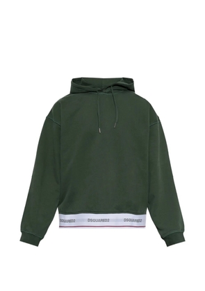 DSQUARED2 logo-tape drawstring hoodie - Green