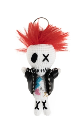 Alexander McQueen crochet-knit studded bag charm - White