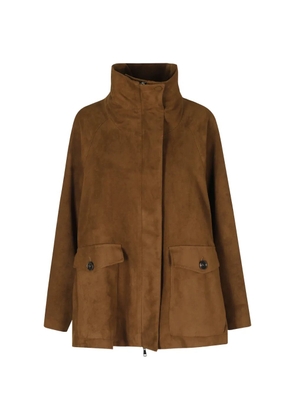 Alysi Dainetto high-neck raglan-sleeve coat - Brown