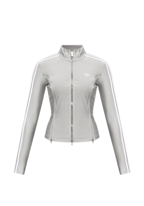 adidas logo-print zip-up sweatshirt - Grey