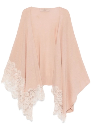 Ermanno Scervino lace-trim cape - Pink