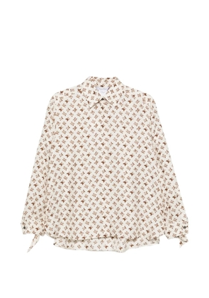Max Mara logo-print tie-cuff shirt - White
