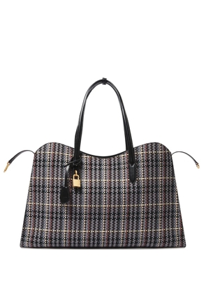 Stella McCartney checked woven tote bag - Black