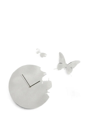 Domeniconi butterfly-detail wall clock - Silver
