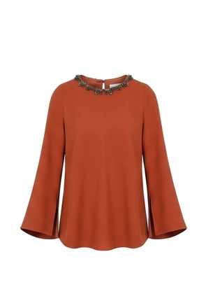 Gemy Maalouf beaded cowl-back top - Brown