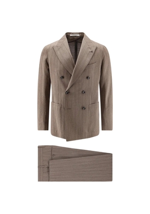 Tagliatore double-breasted pinstripe suit - Brown