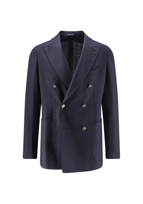 Tagliatore double-breasted herringbone blazer - Blue