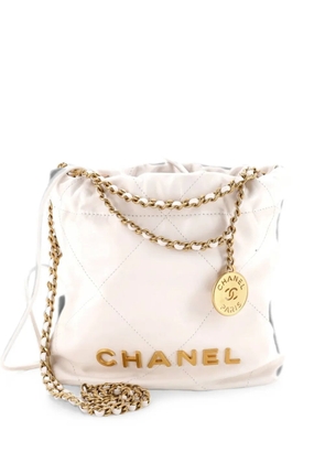 CHANEL Pre-Owned 22 Chain Hobo Quilted Calfskin Mini crossbody bag - White