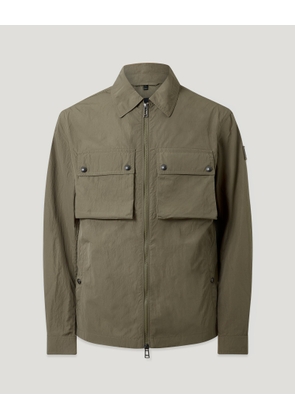 Belstaff Men's Tourer Overshirt Alpha Nylon Khaki Green Size 2xl