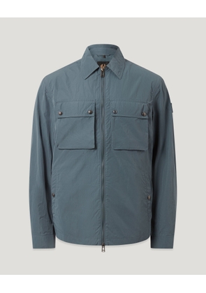 Belstaff Men's Tourer Overshirt Alpha Nylon Petrol Size 2xl