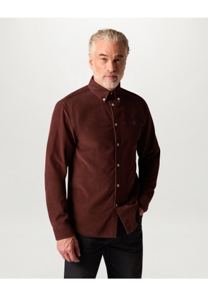 Belstaff Men's Street Shirt Cotton Corduroy Oxblood Size 2xl