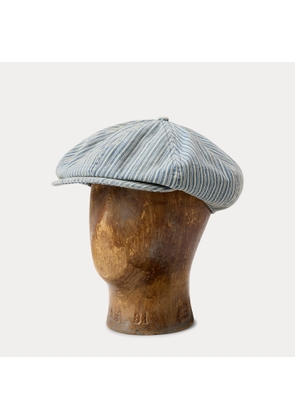 Striped Twill Newsboy Cap
