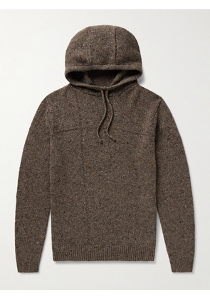 Inis Meáin - Lifeline Merino Wool and Cashmere-Blend Hoodie - Men - Brown - S