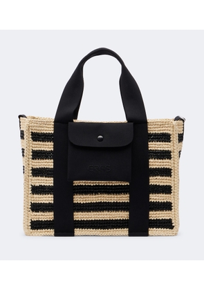 Eres Voyageur Mini raffia top-handle bag
