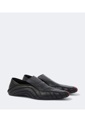 Gucci Mesh-trimmed leather loafers