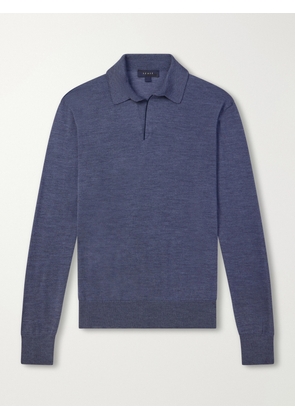 SEASE - Lasca Virgin Wool Polo Sweater - Men - Blue - S