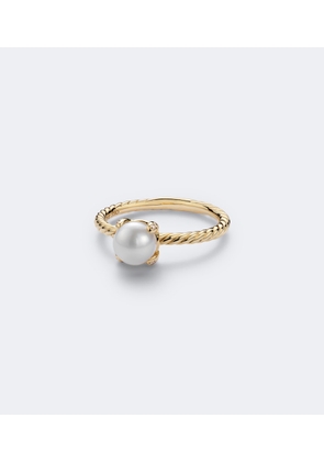 David Yurman Pearl Classics 18kt gold ring with freshwater pearl and diamonds