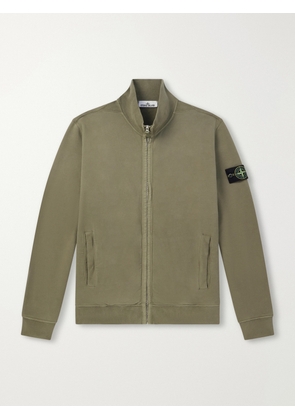 Stone Island - Cotton-Jersey Zip-Up Sweater - Men - Green - S