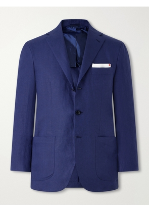 Kiton - Linen Blazer - Men - Blue - IT 46