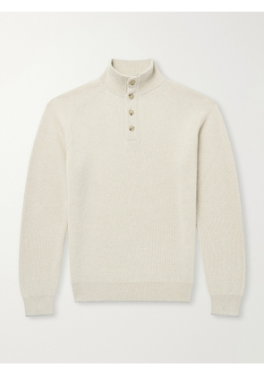 FEDELI - Kyoto Ribbed Cashmere Polo Shirt - Men - Neutrals - IT 46