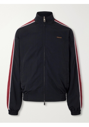 Versace - Logo-Embroidered Shell Jacket - Men - Black - IT 46