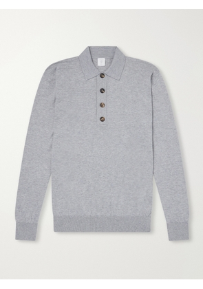 Eleventy - Cotton and Cashmere-Blend Polo Shirt - Men - Gray - S