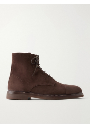 Brunello Cucinelli - Suede Lace-Up Boots - Men - Brown - EU 40