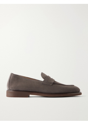 Brunello Cucinelli - Flex Suede Penny Loafers - Men - Brown - EU 40