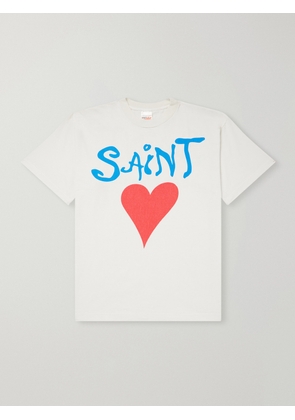 SAINT MXXXXXX - Logo-Print Cotton-Jersey T-Shirt - Men - White - S