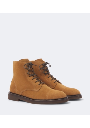 Brunello Cucinelli Suede lace-up boots
