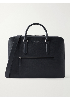 Smythson - Slim Full-Grain Leather Briefcase - Men - Black