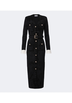 Self-Portrait Belted chenille midi dress