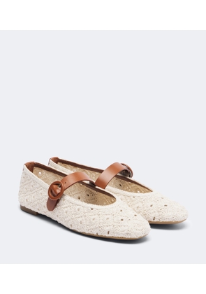 Aquazzura Loom macrame Mary Jane flats