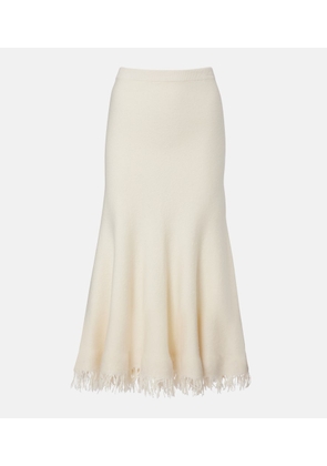 Bottega Veneta Fringed wool midi skirt