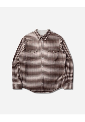 Men s Checkered Flannel Shirt Brown / Off White