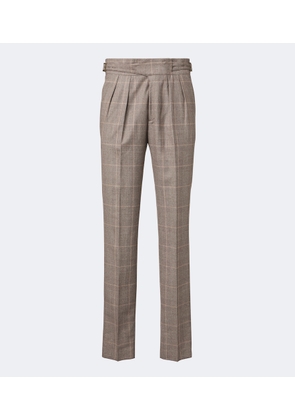 Rubinacci Checked virgin wool straight pants