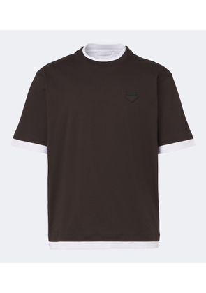 Prada Layered cotton jersey T-shirt