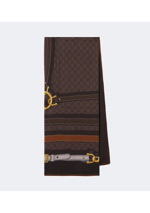 Gucci GG jacquard wool and silk scarf